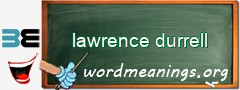 WordMeaning blackboard for lawrence durrell